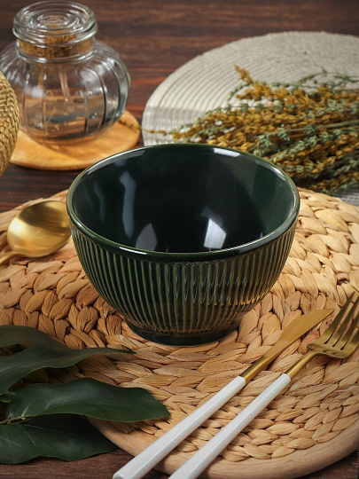 Салатник керамика, круглый, 15х9 см, Emerald Green, Domenik, DMD034