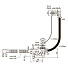 Сифон для ванны, 40х40/50, с выпуском, с переливом, круглый перелив, Orio, А-80089 - фото 2