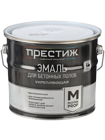 Эмаль Престиж, Мастер, для бетонных полов, акриловая, полуматовая, серая, 3.5 кг