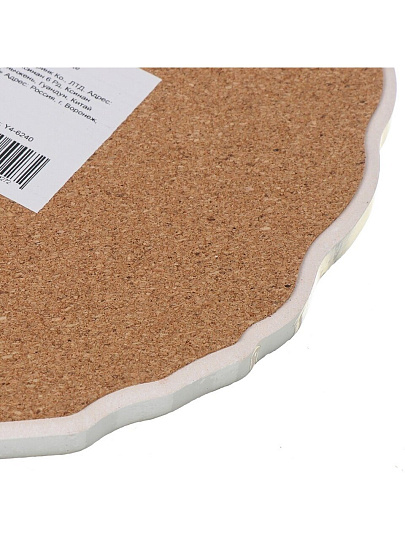 Подставка под горячее, керамика, круглая, 16 см, Срез дерева, Y4-6240