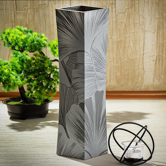 Ваза МДФ, настольная, 38 см, Тропик, Y4-5422, серая