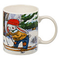 Кружка фарфор, 350 мл, Зимняя сказка, New Bone China, Olaff, 221-08001, белая