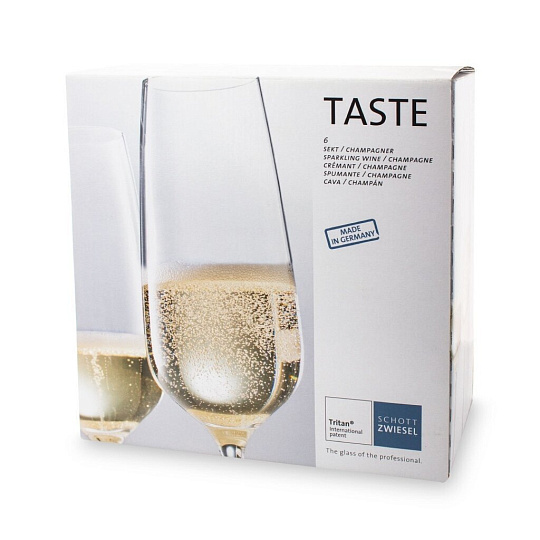 Бокал для шампанского, 283 мл, бессвинцовый хрусталь, 6 шт, Schott Zwiesel, Taste, 115 674-6