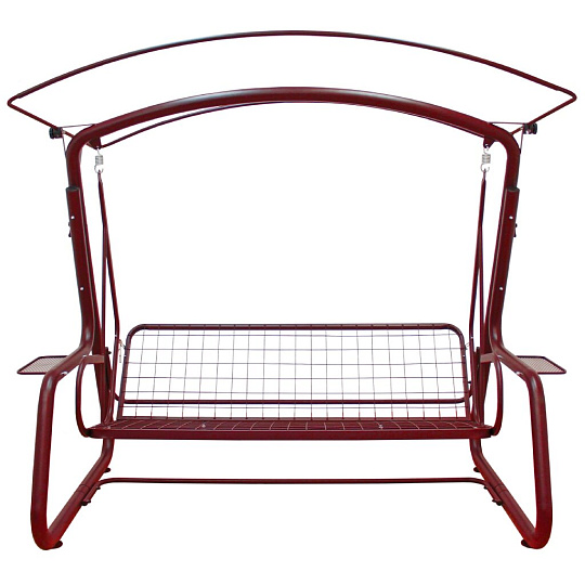 Качели садовые 3-местные, 232х130х185 см, 350 кг, Arno, Элит Люкс, раскладываются в кровать, с москитной сеткой, бордовые, 2016-КД-41/Л, металл