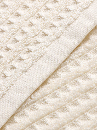 Полотенце банное 70х130 см, 100% хлопок, 450 г/м2, Рельеф, Bravo, кремовое, Узбекистан, м7807_08