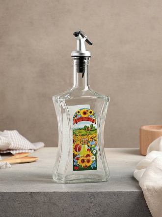 Бутылка для масла, стекло, 500 мл, с дозатором, в ассортименте, 626-410/626-412