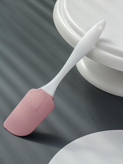 Лопатка кулинарная силикон-нейлон, 23 см, навеска, Daniks, розовый мусс, Y4-9596