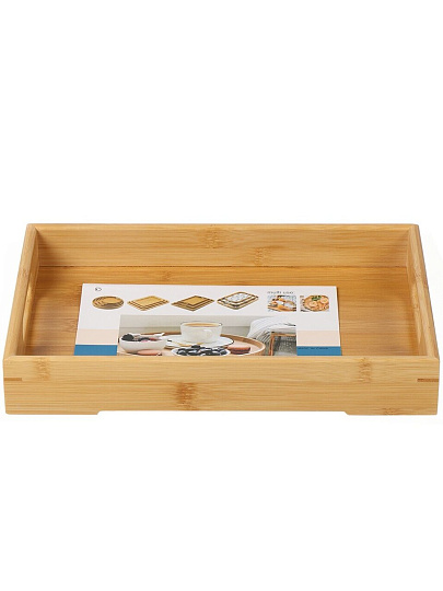 Поднос бамбук, 33х22 см, прямоугольный, с ручками, Y4-7925