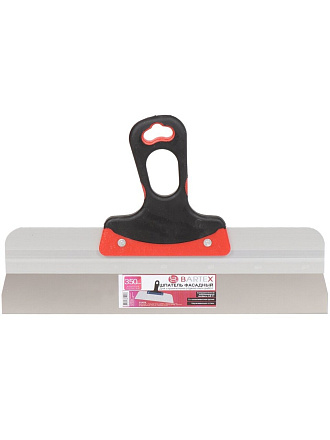 Шпатель фасадный, нержавеющая сталь, 350 мм, прямой, рукоятка двухкомпонентная, Bartex, Евро, 615028