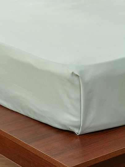 Простыня 1.5-спальная, 150 х 214 см, 100% хлопок, сатин, Silvano, Green