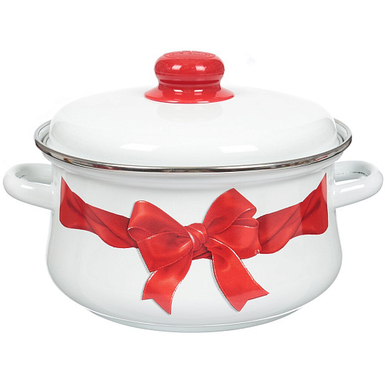 Набор посуды эмалированная сталь, 6 предметов, кастрюли 2,3,4 л, индукция, Магнитогорская эмаль, Бант, 7-316/4М