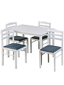 Обеденная группа 70х110 см, 4 стула, 41х44.5 см, Аквамарин, RH 7006T - фото 4
