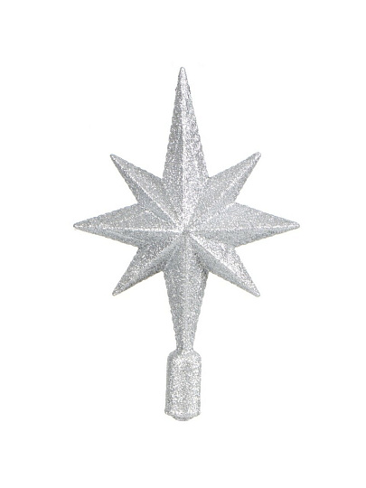 Верхушка на елку Звезда, серебряная, 25х16.5 см, SYSDX332159S