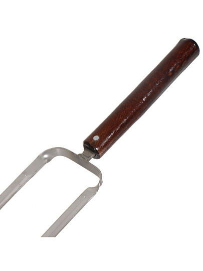 Шампур лезвие двойное, 650х450х12х2 мм, нержавеющая сталь, рукоятка лакированое дерево, 2К-386