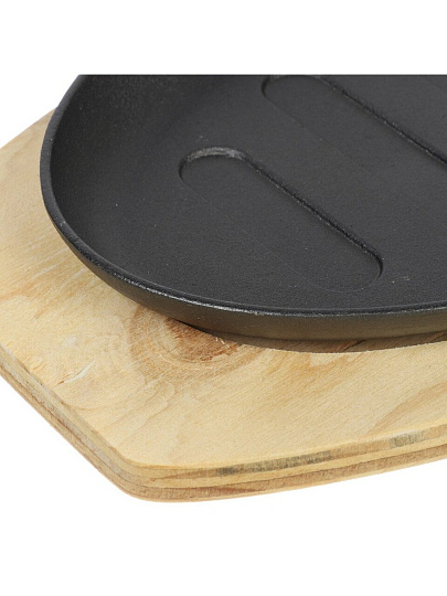 Сковорода чугун, 26.3х17х1 см, с подставкой, Y4-8874