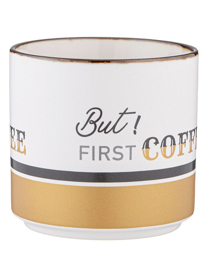 Кружка фарфор, 390 мл, BUT FIRST COFFEE, Lefard, 260-970, бел
