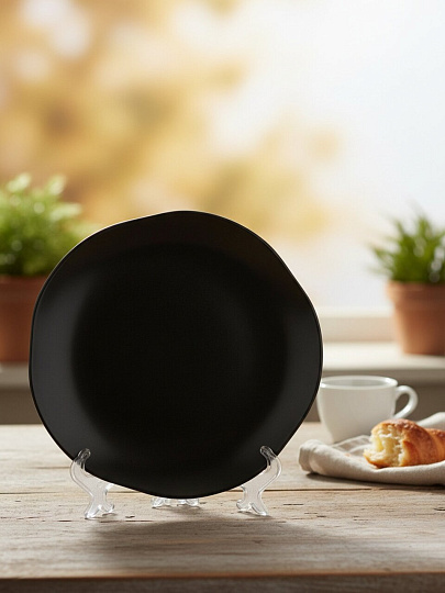 Тарелка десертная, керамика, 20 см, круглая, Elsa, Elrington, 235-61002, черная