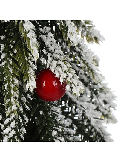 Елка новогодняя настольная, 30 см, хвоя литая, заснеженная в мешковине, с декором, Y4-8400