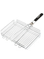 Решетка барбекю 400х280х60 мм, Гурман, хром, нержавеющая сталь, рукоятка резина, складная, 11100002-1(40-28) - фото 2
