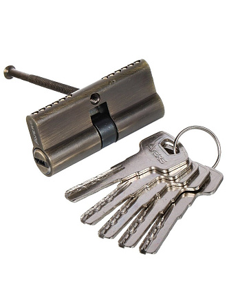 Личинка замка двери Avers, ZM-70-AB, 33 702, ЦАМ, 70 мм, двухсторонняя, бронза, 35/35