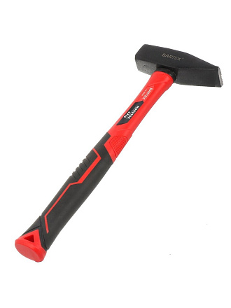 Молоток Bartex, B0009, квадратный боек, рукоятка фибергласовая, обрезиненная, 0.8 кг