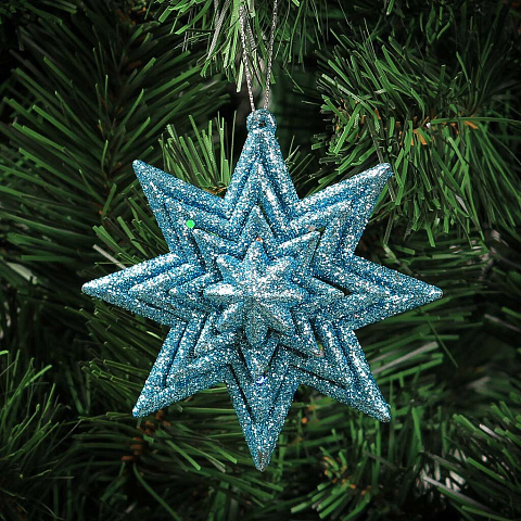 Елочное украшение Звезда, 2 шт, голубое, 11х9.5 см, SYLKGJ-4822177B
