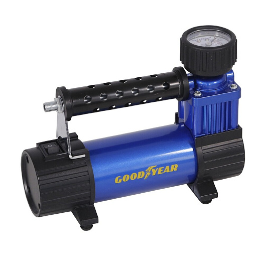 Компрессор автомобильный Goodyear, GY-30L, 30 л/мин, 12 В, 7 атм, 156 Вт, к прикуривателю, съемный резиновый шланг, кейс, GY000114