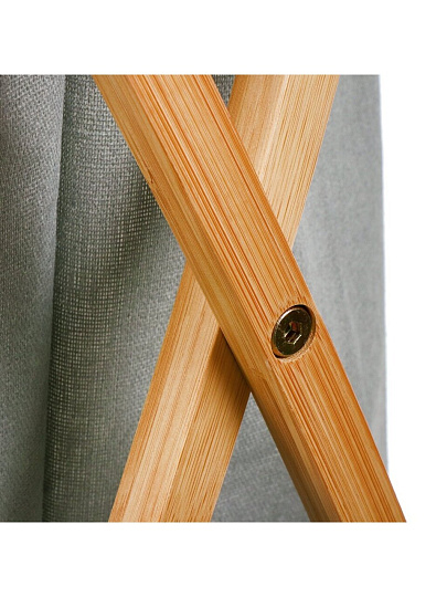 Корзина для белья, 40х34х66 см, прямоугольная, полиэстер, дерево, серая, Y6-6562