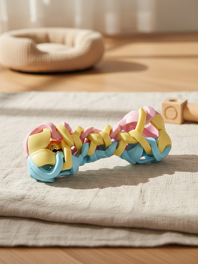 Игрушка для животных косточка цветная, резина, хлопок, 4.7х6 см, Y4-11374