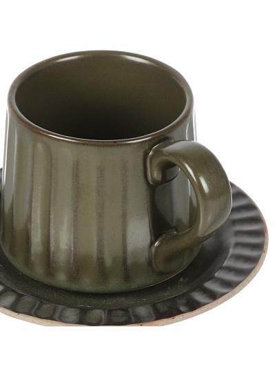 Чайная пара керамика, 2 предмета, на 1 персону, 300 мл, Стоун, блюдце 15х2 см, B060324