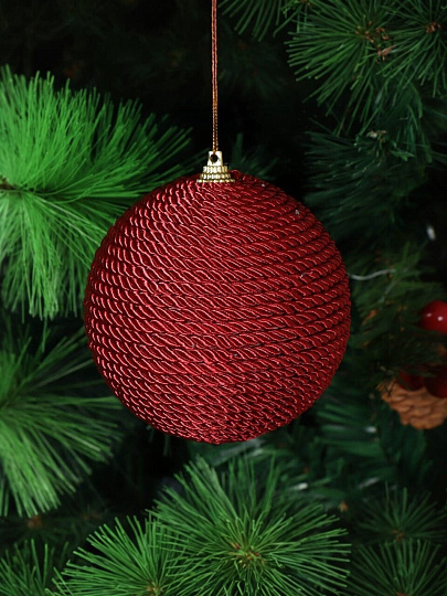 Елочный шар красный, 10 см, SYPMPB--112140