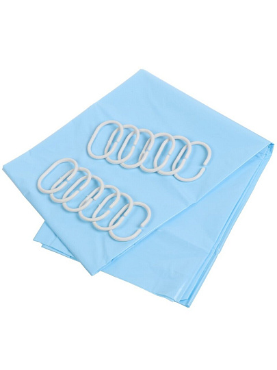 Штора для ванн 180х180 см, полиэстер, Вилина, Голубой, 6671-blue