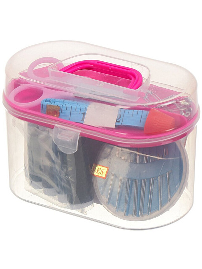 Набор для шитья 17 предметов, нитки 12 шт, сантиметр, булавки, иголки, наперсток, ножницы, нитковдеватель, в ассортименте, Y9-279