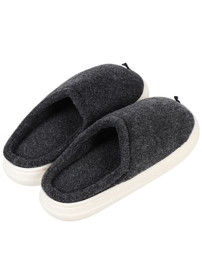 Тапки для мужчин, черные, р. 42-43, закрытые, войлок, A210072