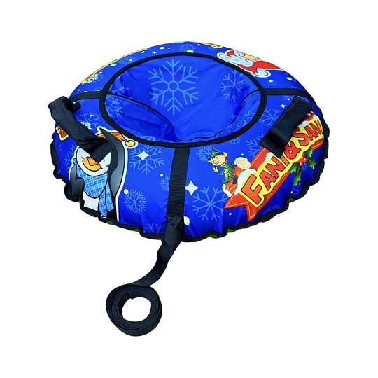 Санки-ватрушка Fani Sani, Веселые покатушки Proffi, 80 см, 80 кг, с буксировочным тросом, с ручками, 80165