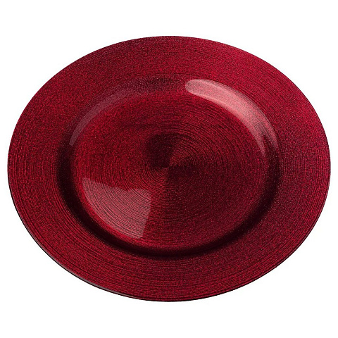 Тарелка обеденная, стекло, 28 см, круглая, Miracle red shiny, Akcam, 339-076