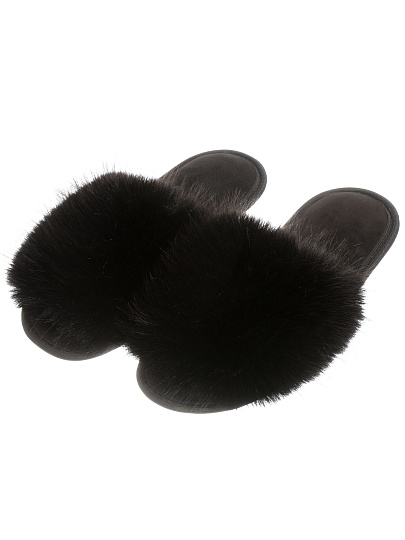 Тапки для женщин, черные, р. 39, меховые, ЛЮКС А