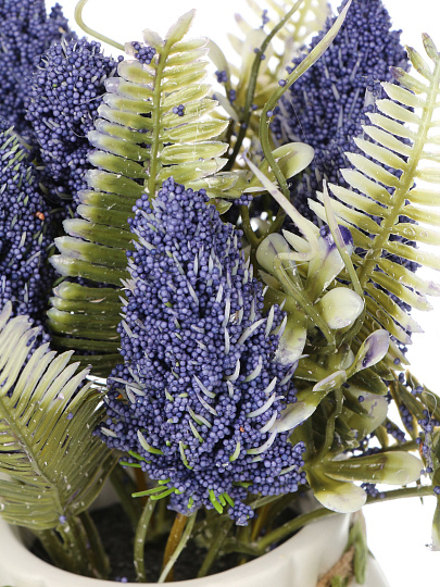 Цветок искусственный декоративный Индиго, в кашпо, 20 см, Y4-11255