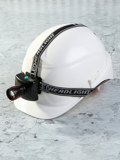 Фонарь налобный, встроенный аккумулятор, зарядка от USB, пластик, в ассортименте, SPE17194-11