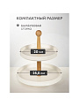 Ваза для фруктов, 2 яруса, керамика, бамбук, 20/25.5 см, Y4-4590 - фото 2