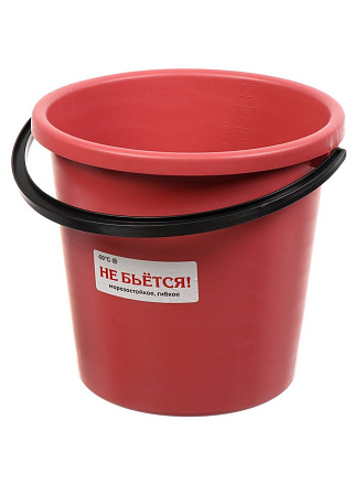 Ведро пластик, 10 л, в ассортименте, хозяйственное, особопрочное, Мультипласт, MPG8430/MPG8416/MPG8423
