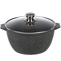 Кастрюля алюминий, антипригарное покрытие, 5 л, крышка стекло, Мечта, Premium grey, 45901, серая