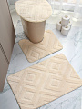 Набор ковриков для ванной, 3 шт, 3 предмета, молочный, 80