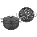 Кастрюля-мантоварка agness grace 24x7,2/24х12/24х12 см. трехслойное покр granit 936-127 - фото 3