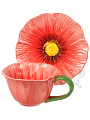 Чайная пара керамика, 2 предмета, на 1 персону, 300 мл, Мак, B060878 - фото 3