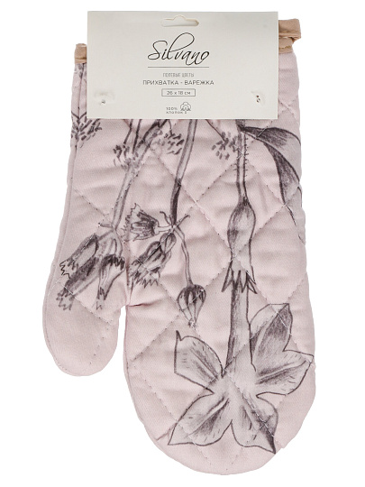 Прихватка-варежка, 26х18 см, 100% хлопок, полевые цветы, Узб-н