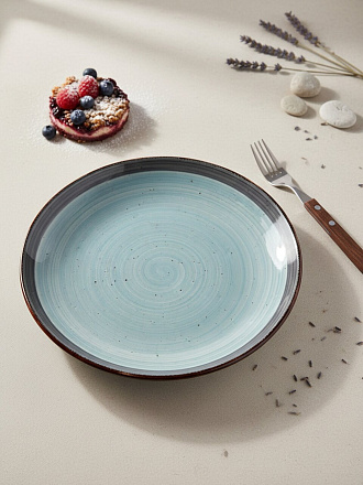 Тарелка десертная, керамика, 19 см, Mood, Domenik, DMD272, дымчато-голубая