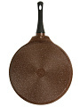 Сковорода для пиццы 35 см, антипригарное покрытие, Горница, шоколад, съемная ручка, с353аш - фото 6