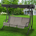 Качели садовые 3-местные, 198х115х176 см, 250 кг, Green Days, серые, рогожка, металл - фото 8