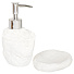 Набор для ванной 4 предмета, Белый камень, стакан, подставка для зубных щеток, дозатор для мыла, мыльница, Y3-851 - фото 2